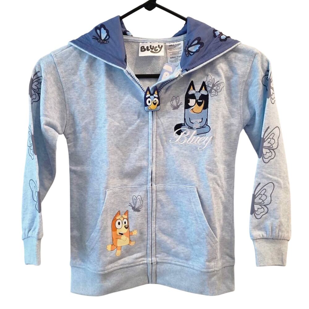 NWT Bluey Girls Zip-Up Hoodie S 6/6X